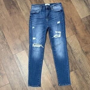 VERVET BY FLYING MONKEY Distressed Denim Skinny Jeans